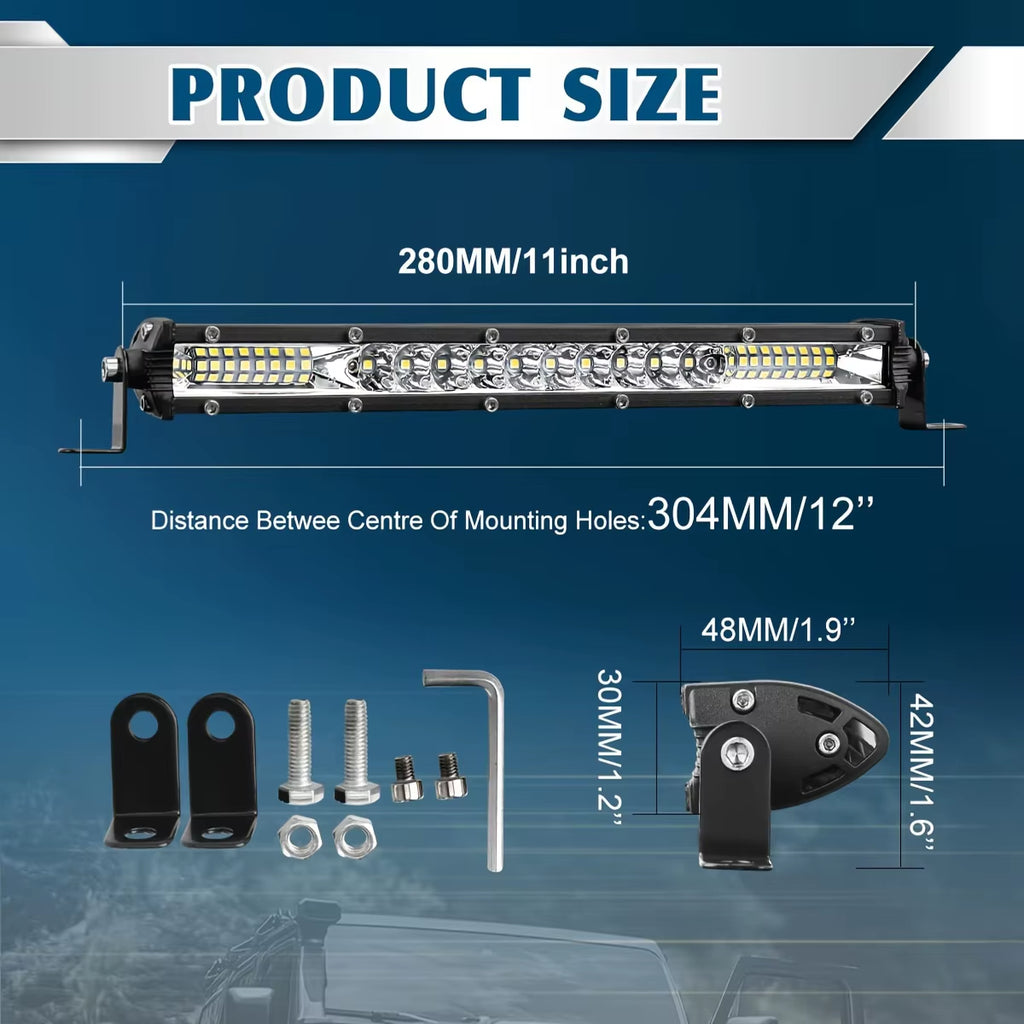 10" 20" Inch LED Light Bar off Road White Yellow Spot Flood Beam LED Work Light Bar for Car Atv Truck Suv Utv Driving Fog Light