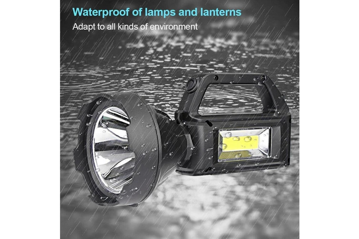 Solar LED Searchlight USB Rechargeable Spotlight Flashlight Torch Power Bank