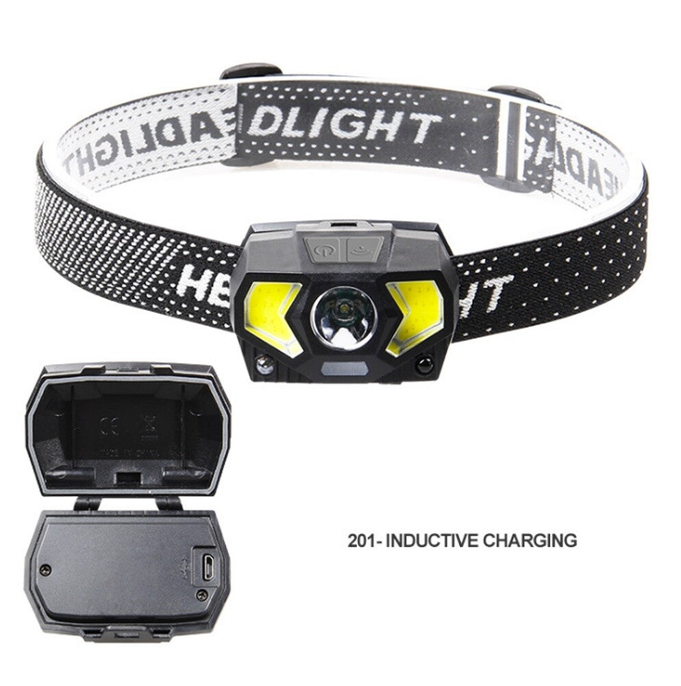 Waterproof COB Headlamp LED Motion Sensor USB Rechargeable