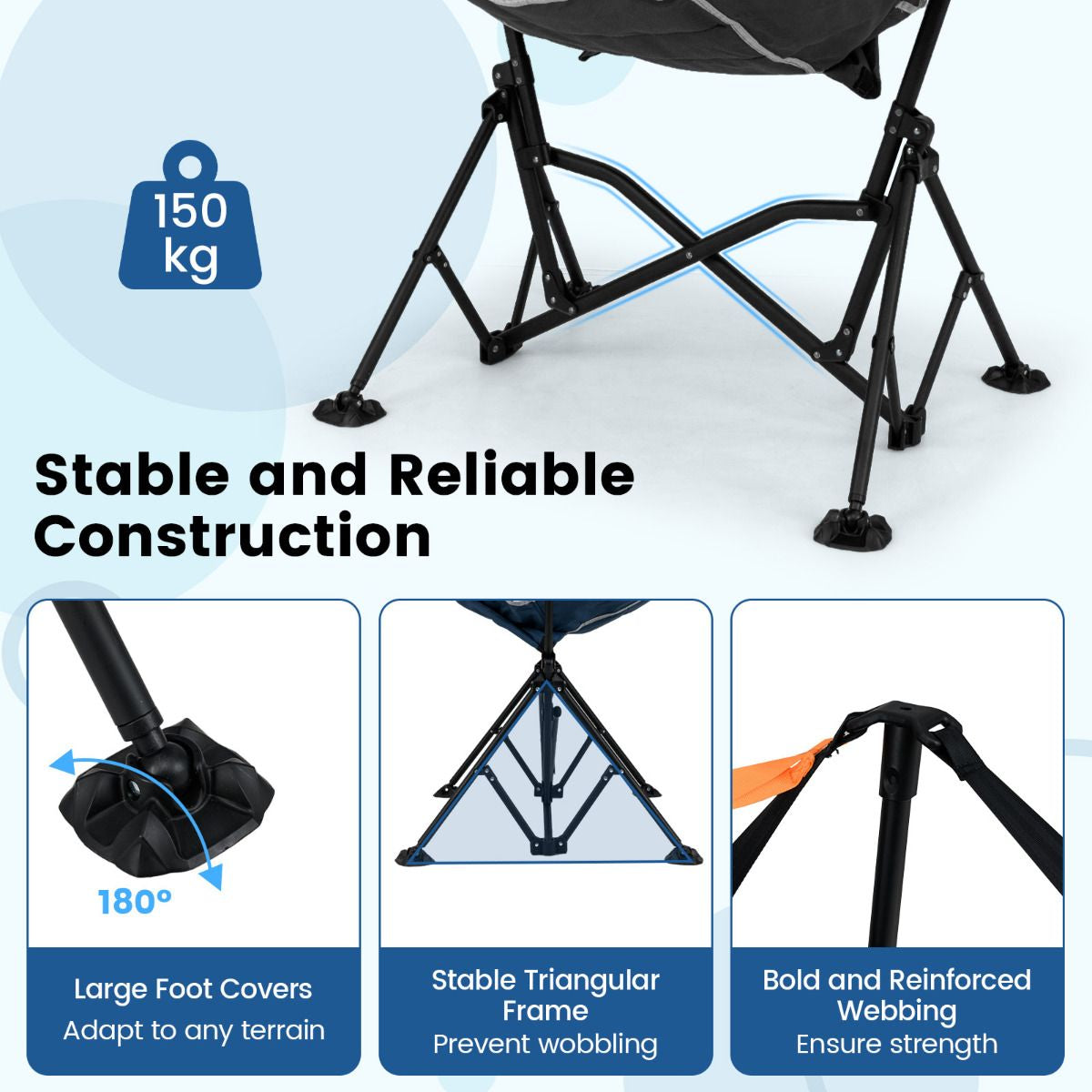 Oversized Hammock Camping Chair Foldable Swing Chair