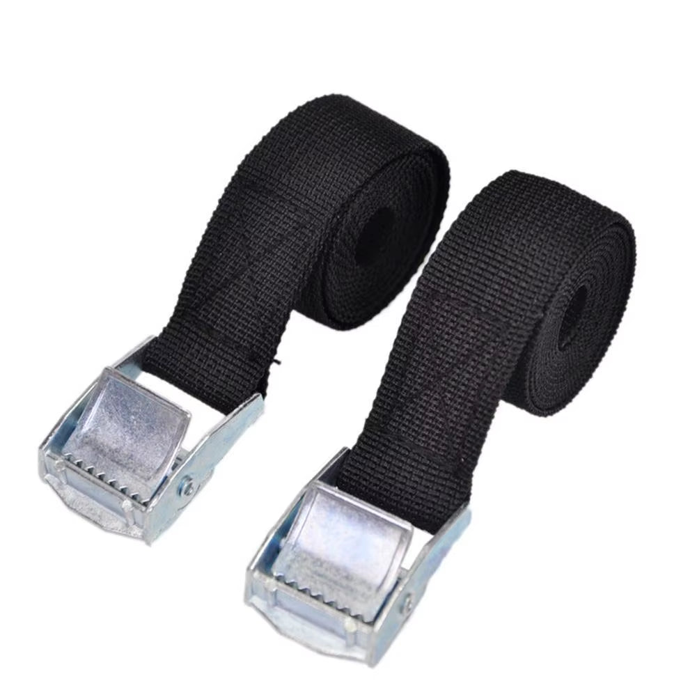 2Pcs 40Cm Black Buckle Tie-Down Belt Car Luggage Bag Cargo Straps for Car Motorcycle Metal Buckle Tow Rope Strong Ratchet Belt