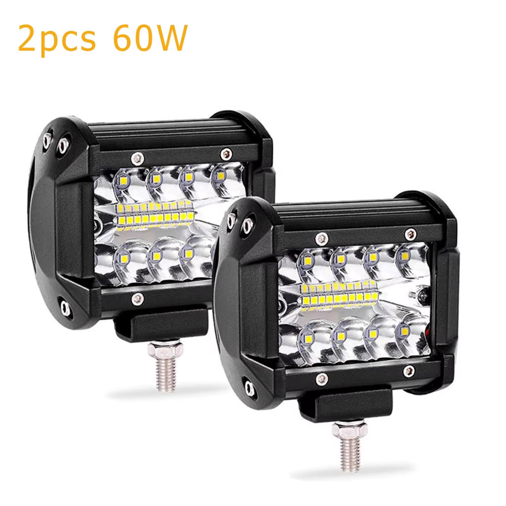 Car LED Light Bar Offroad 4X4 Spotlights Fog Lamp 12V 24V Diode Headlight Truck Farm Tractor Boat SUV ATV Light Bar/Work Light
