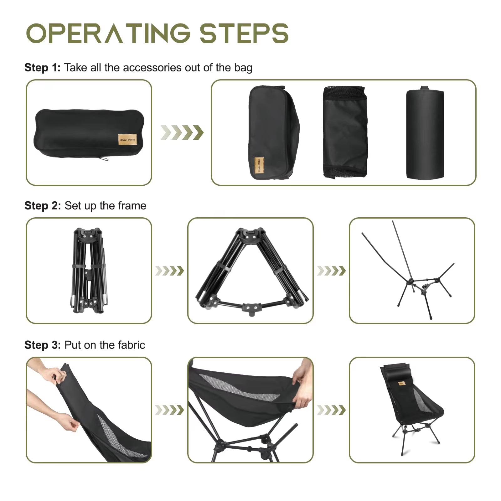 WESTTUNE Camping Moon Chair Ultralight Fishing Folding Chair with Headrest for Relaxing Foldable Leisure Travel Furniture Picnic