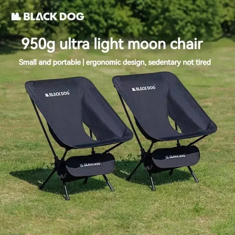 Naturehike BLACKDOG Lightweight Moon Chair Aluminum Alloy Double Single Pole Camping Outdoor Fishing Director Chair Portable