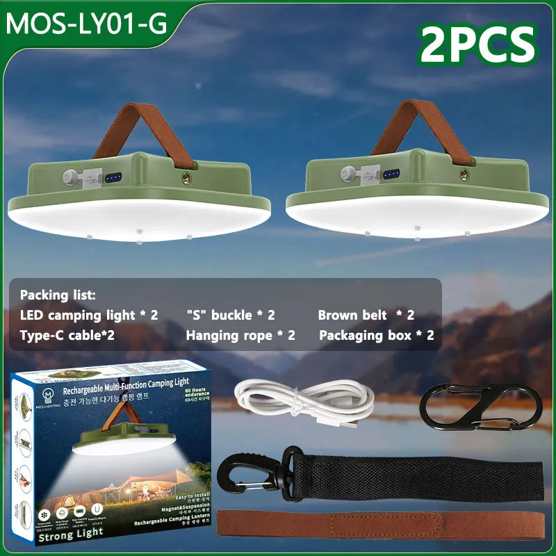 MOSLIGHTING Rechargeable LED Camping Strong Light Magnet Zoom Portable Torch Tent Light Working Maintenance Lighting 80W LED