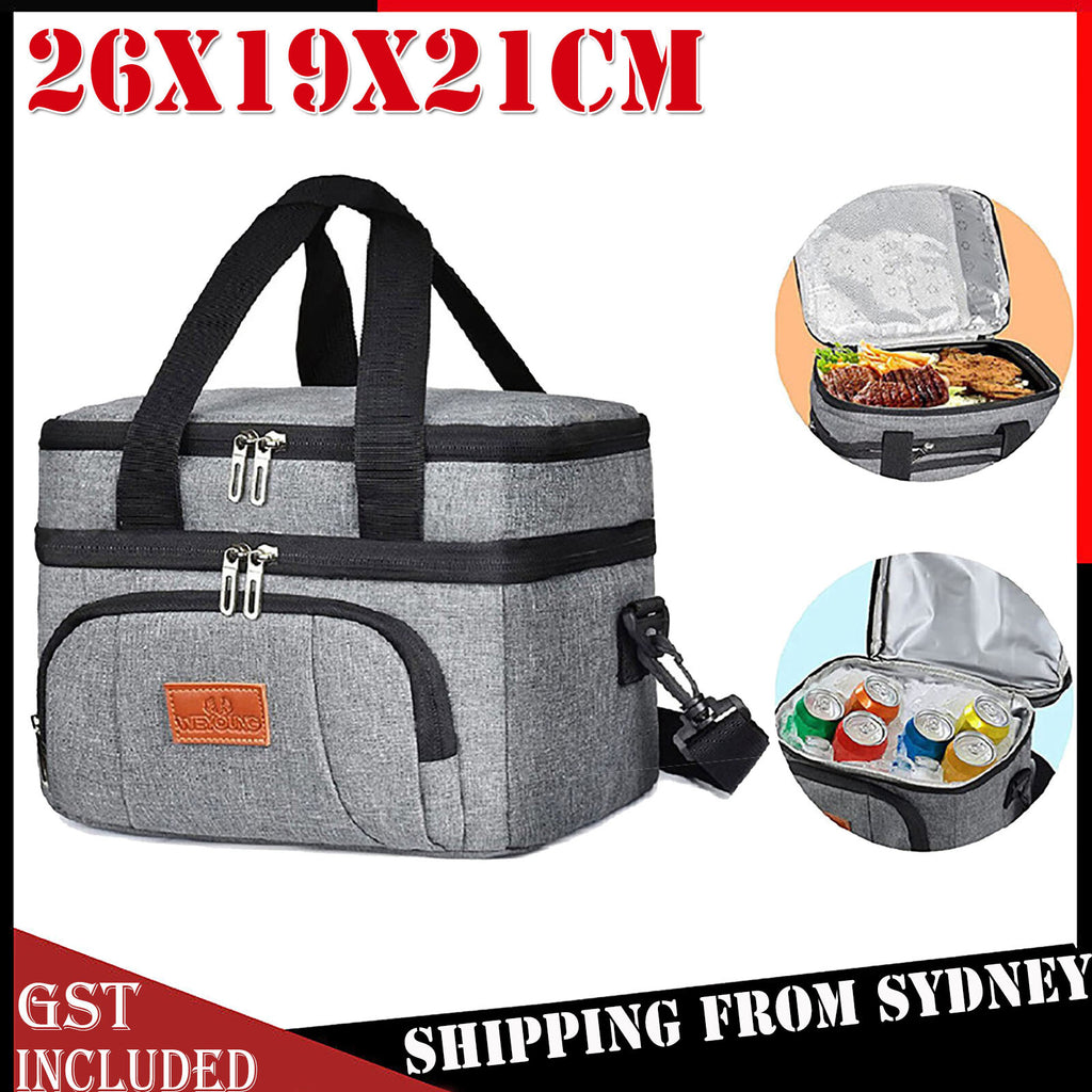 Outdoor Portable Lunch Bag Thermal Insulated Food Container Cooler Bag26X19X21Cm