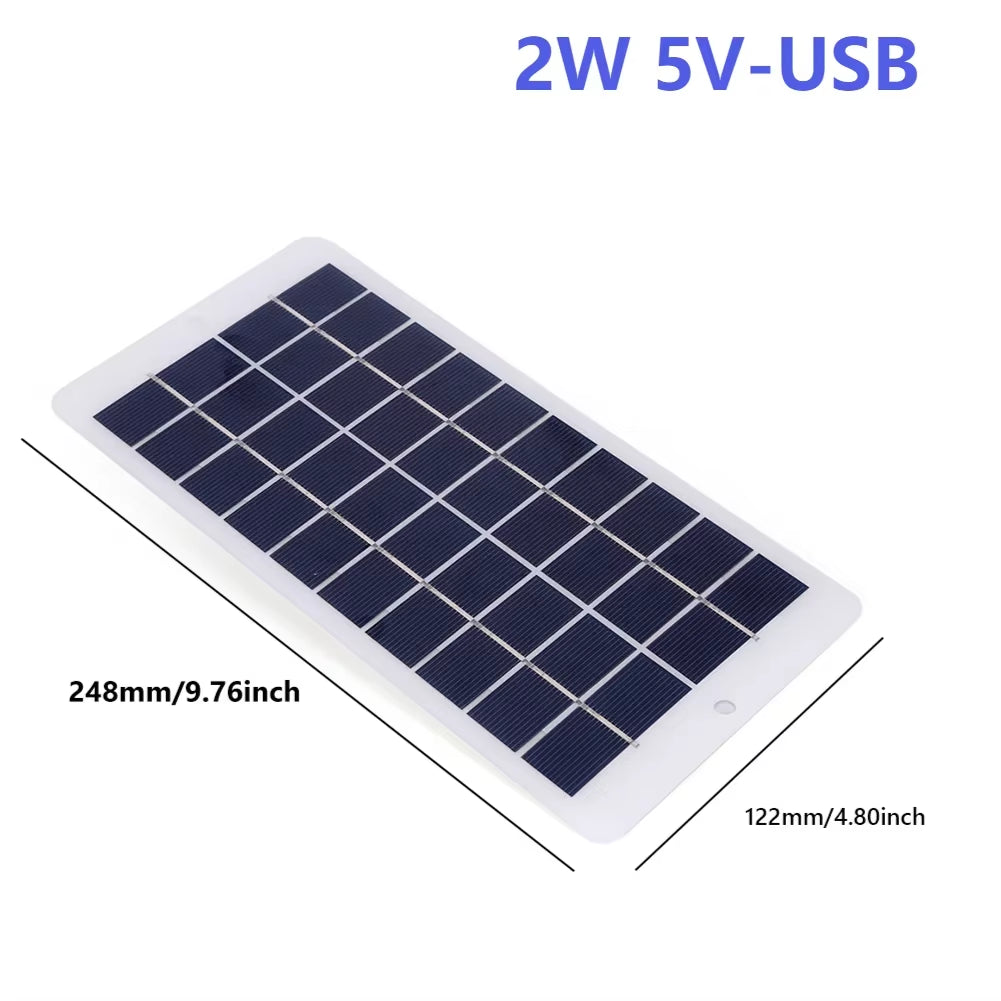 10W/2W Portable Solar Panel 5V Type C/USB Battery Charger Power Emergency Panel Mobilephone Power Bank for Camping Hiking Travel