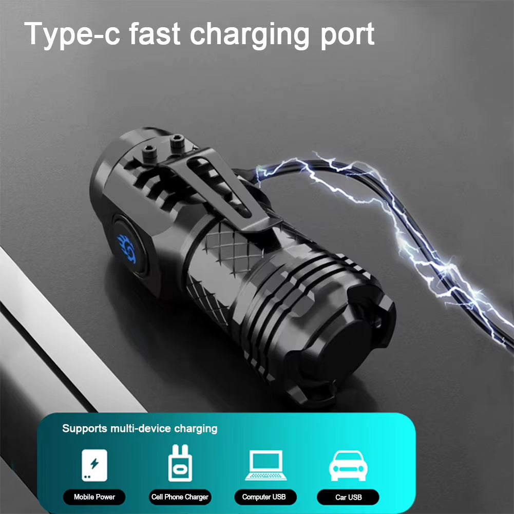 High Power LED Flashlight Torch 20W Powerful Tactical Hunting Light USB Rechargeable Ultra Powerful LED Flashlight 18350 Battery