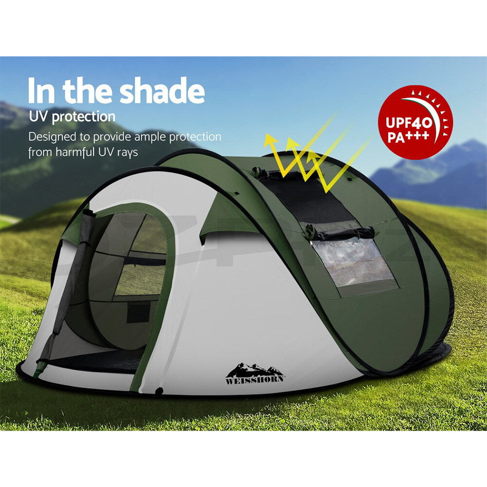Weisshorn Instant up Camping Tent 4-5 Person Pop up Tents Family Hiking Dome
