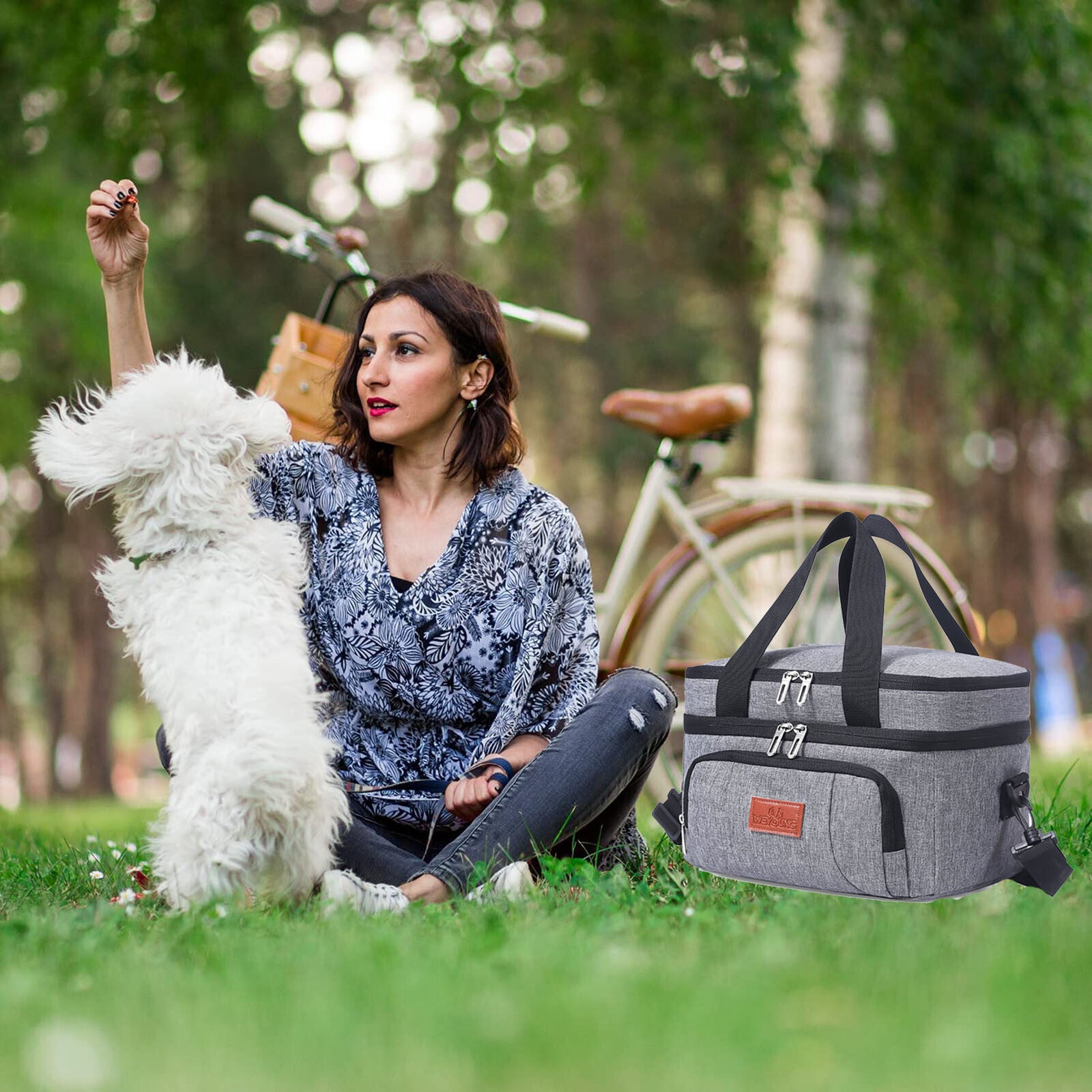 Outdoor Portable Lunch Bag Thermal Insulated Food Container Cooler Bag26X19X21Cm
