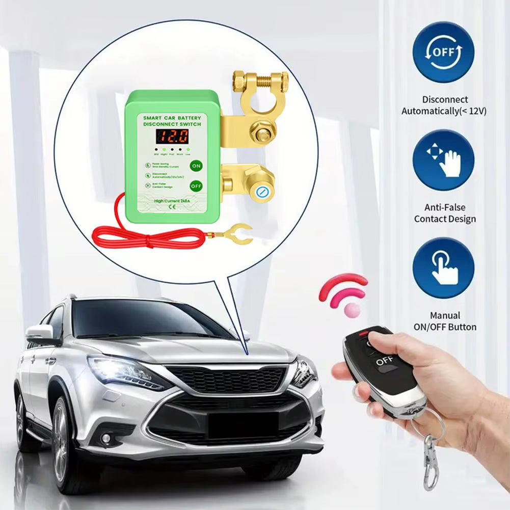 12V 240A Remote Battery Disconnect Automatic Power Shut off Car Battery Remote Control Leakage Protection