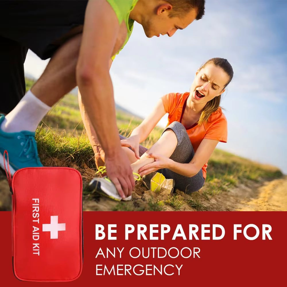 200Pcs First Aid Kit Bag All Purpose Emergency Survival Home Car Office College Dorm Room Travel Camping Outdoor Essential Medic