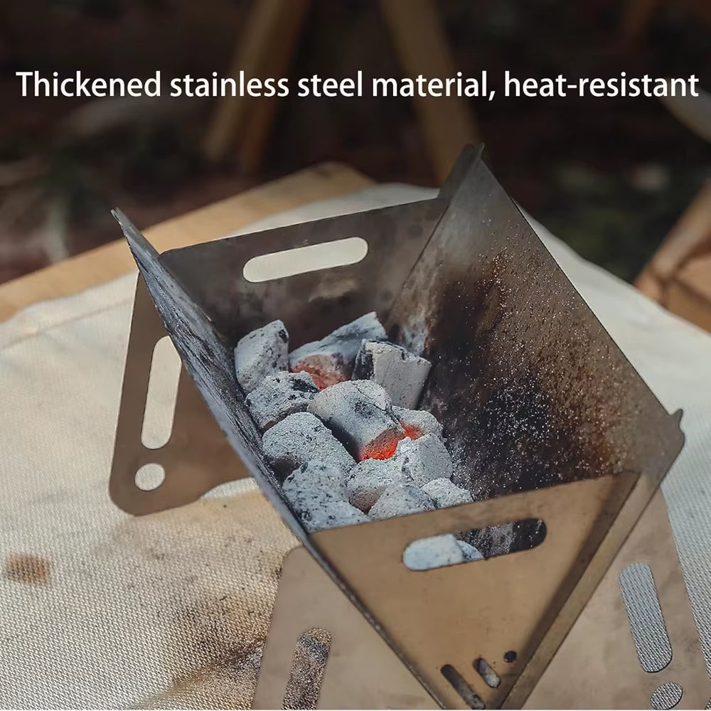 Outdoor Camping Charcoal Barbecue Grill for Party Beach Picnic BBQ Stove 21/28/38CM, Portable Stainless Steel BBQ Charcoal Grill
