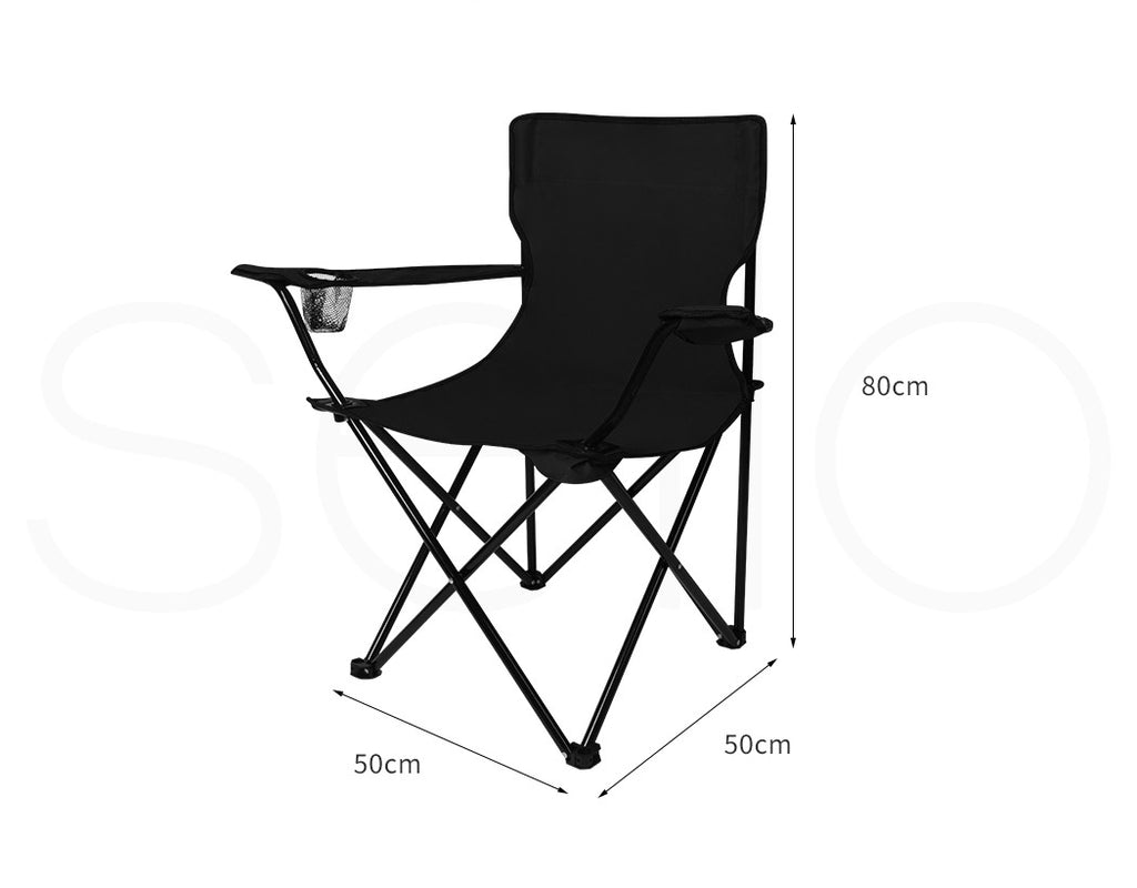 Levede 2Pcs Camping Chairs Folding Arm Foldable Portable Outdoor Fishing Picnic