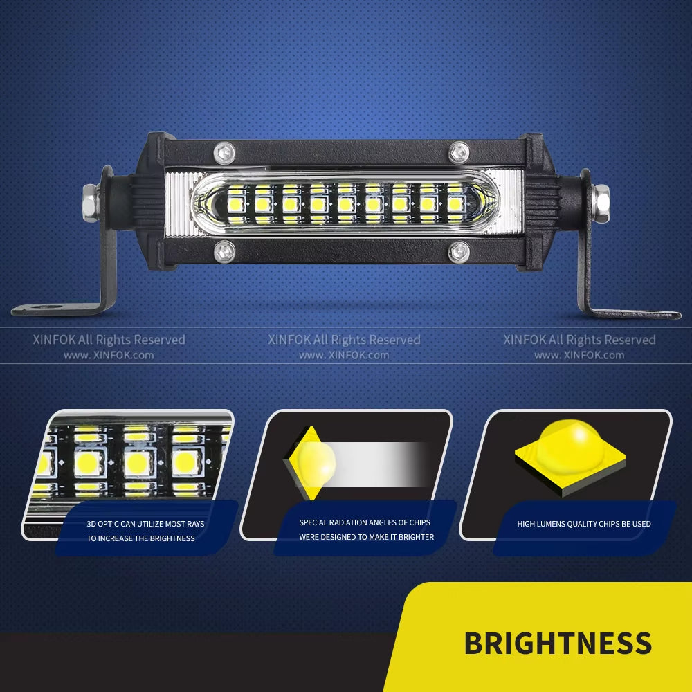 Auxiliary Spotlight Motorcycle Work Light Lights SMD for Jeep Truck Car SUV ATV Barra LED Headlights 4X4 off Road 12V 24V Barra