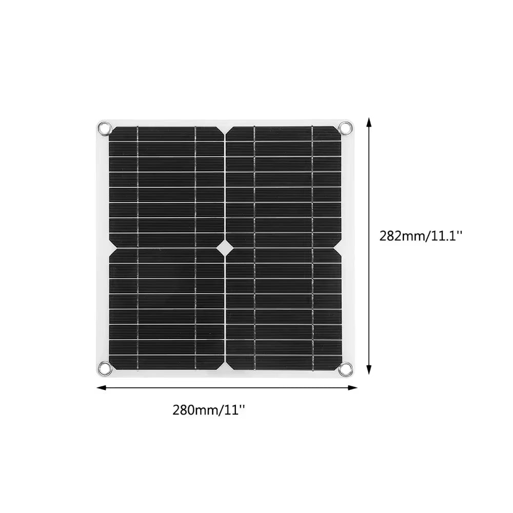 50W Solar Panel 18V Solar Power Supply with 2 USB Port for Outdoor Phone RV Car PAD Battery Charging Waterproof Power Bank