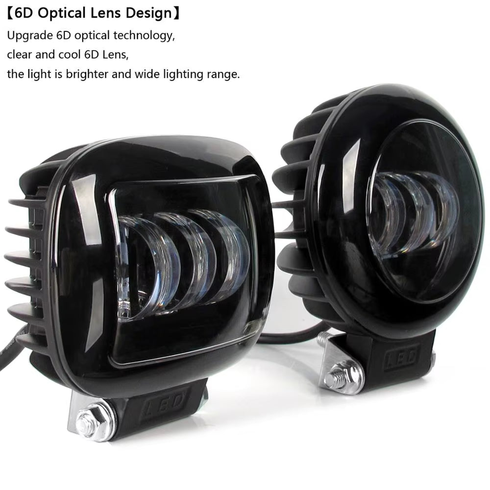 6D Lens 5 Inch round Square Led Work Light 12V for Car 4WD ATV SUV UTV Trucks 4X4 Offroad Motorcycle Auto Working Driving Lights