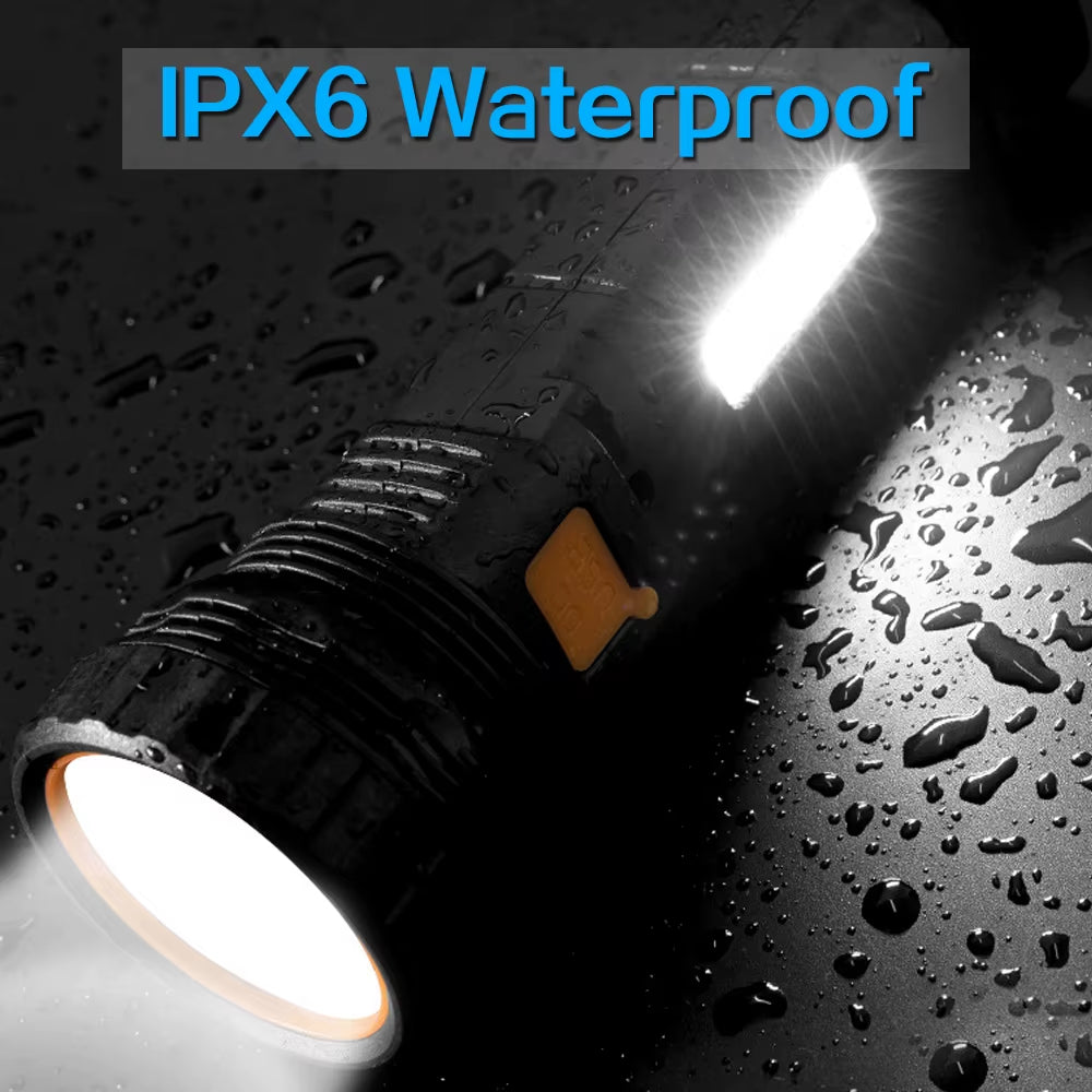 Multi-Function Solar LED Flashlight Lanterna Outdoor Long Range Torch Emergency Power Bank LED Solar Flashlight