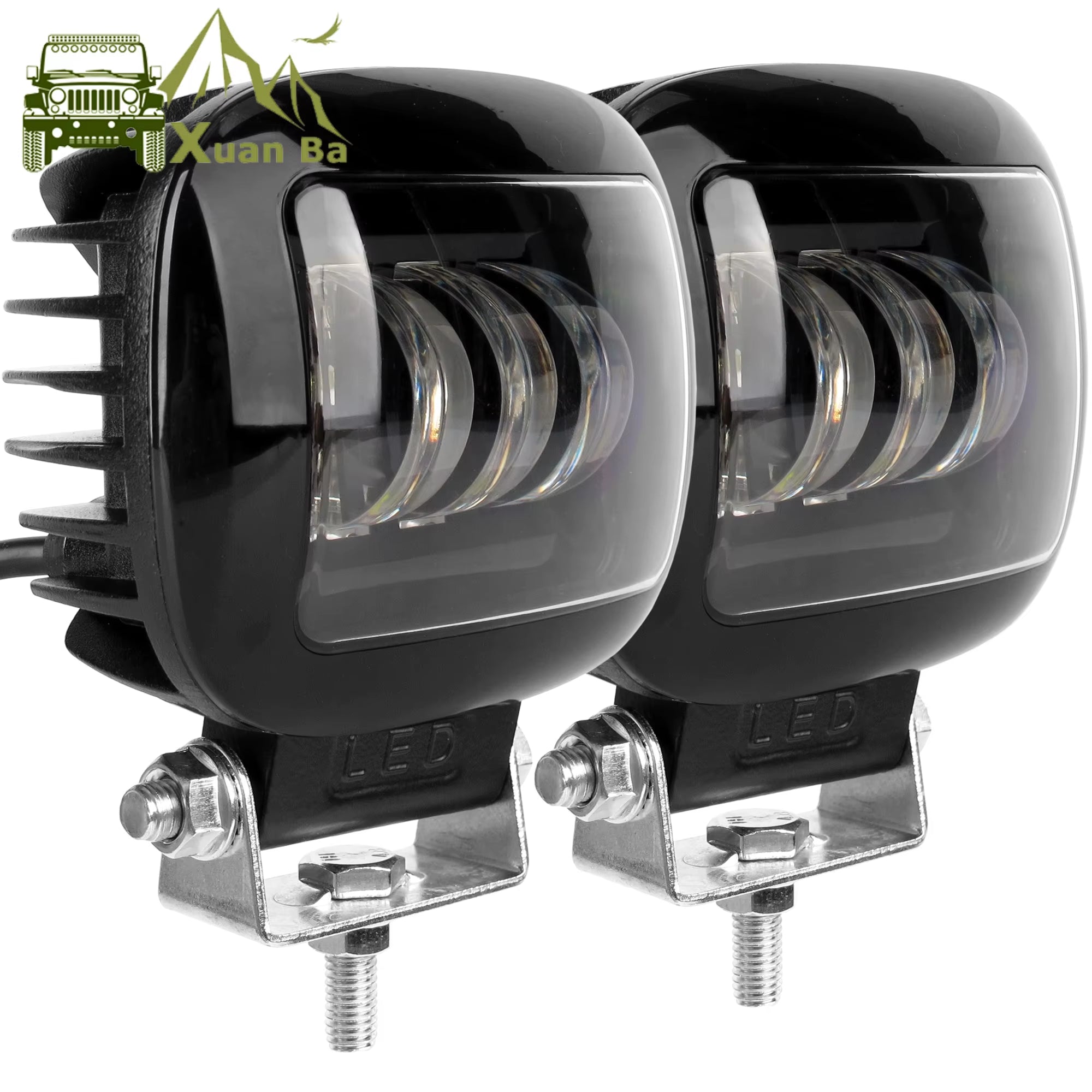 6D Lens 5 Inch round Square Led Work Light 12V for Car 4WD ATV SUV UTV Trucks 4X4 Offroad Motorcycle Auto Working Driving Lights