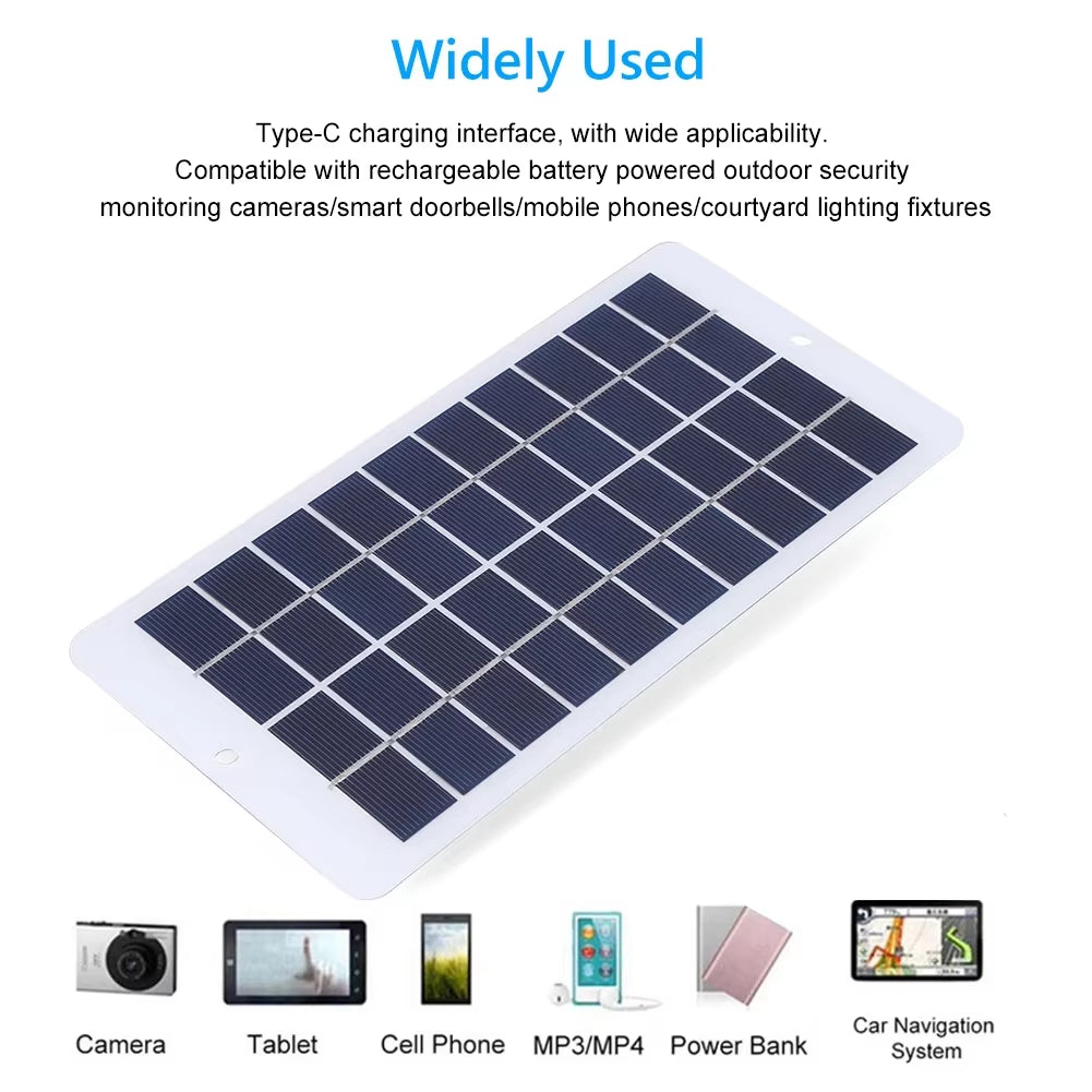10W/2W Portable Solar Panel 5V Type C/USB Battery Charger Power Emergency Panel Mobilephone Power Bank for Camping Hiking Travel