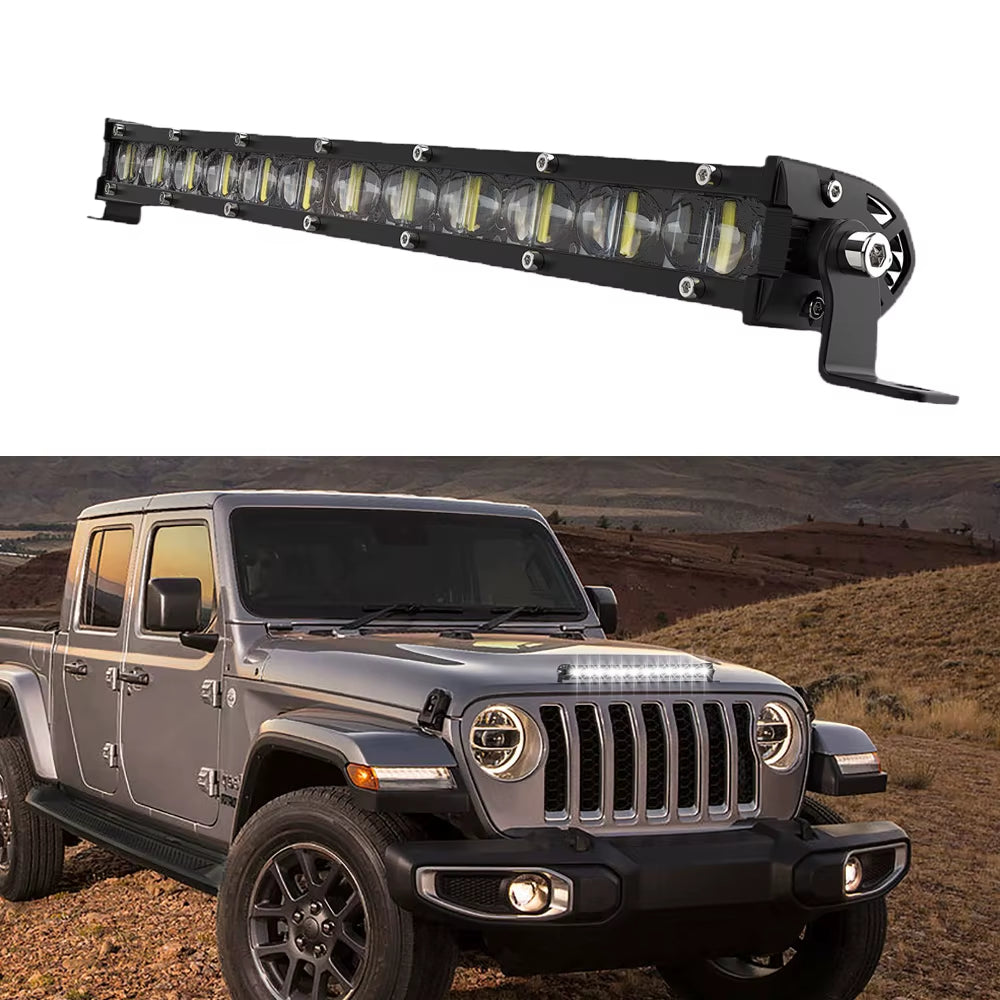 6D 13" 12V 24V Spotlight LED Light Bar Offroad Slim Barra LED Work Light Bar for Truck Atv Car Driving Fog Light Car Accessories