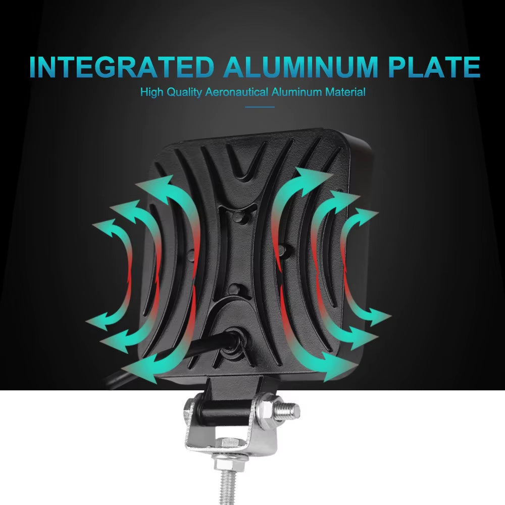 12V 24V Led Light Bar 42W Work Light Bar Square Spotlight for Jeep Truck Offroad Car Motorcycle Tractor SUV ATV LED Headlights