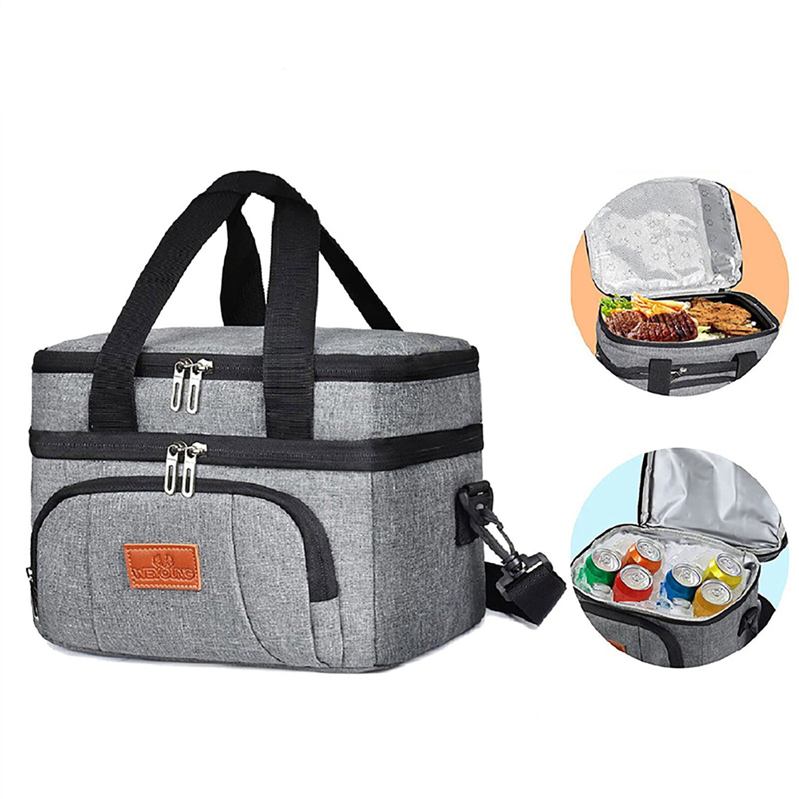 Outdoor Portable Lunch Bag Thermal Insulated Food Container Cooler Bag26X19X21Cm