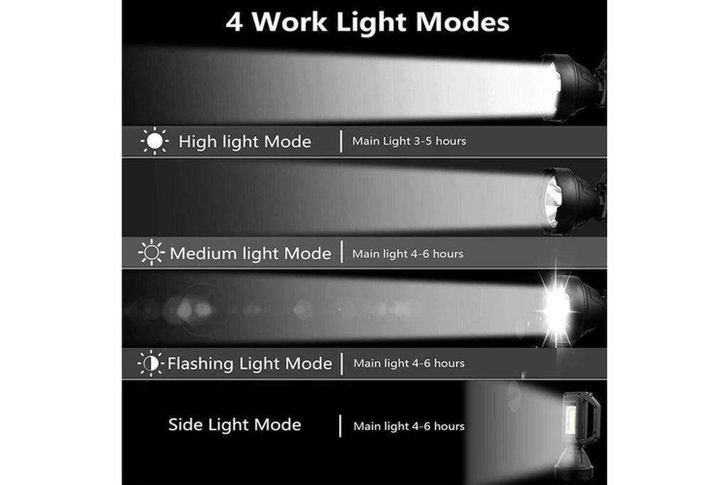 Solar LED Searchlight USB Rechargeable Spotlight Flashlight Torch Power Bank