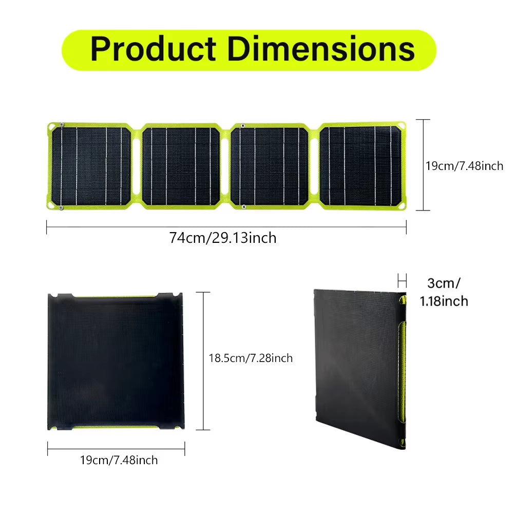 30W/40W 5V Portable Solar Panel Battery Phone Charger Foldable Small Power Emergency ETFE Panels for USB a C Power Bank