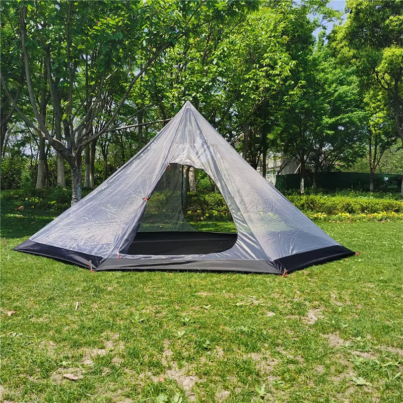 Poleless Portable Pyramid Tent Camping Outdoor Tent Mosquito Net Equipment Camping Supplies for 2-3 People