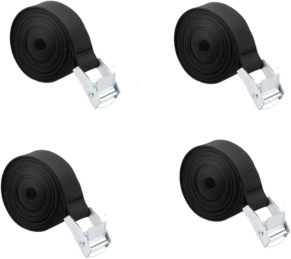 Tie down Straps, 4PK 9.8Ft X 0.98In(300X2.5Cm) Lashing Strap Cam Buckle Straps Adjustable Retaining Ratchet Straps for Vans, Bicycle, Trailer, Motorcycle, SUP, Kayak, Surfboard, Luggage