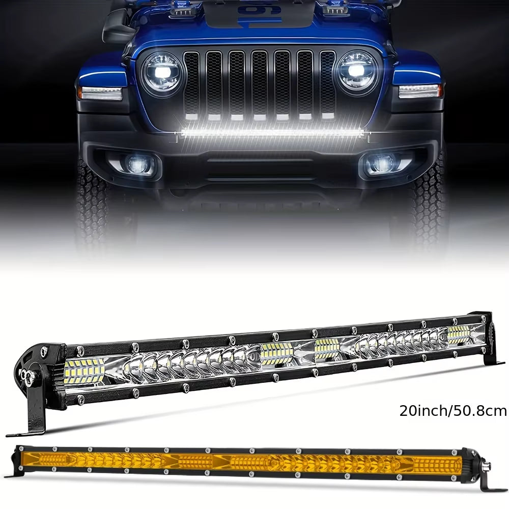 10" 20" Inch LED Light Bar off Road White Yellow Spot Flood Beam LED Work Light Bar for Car Atv Truck Suv Utv Driving Fog Light
