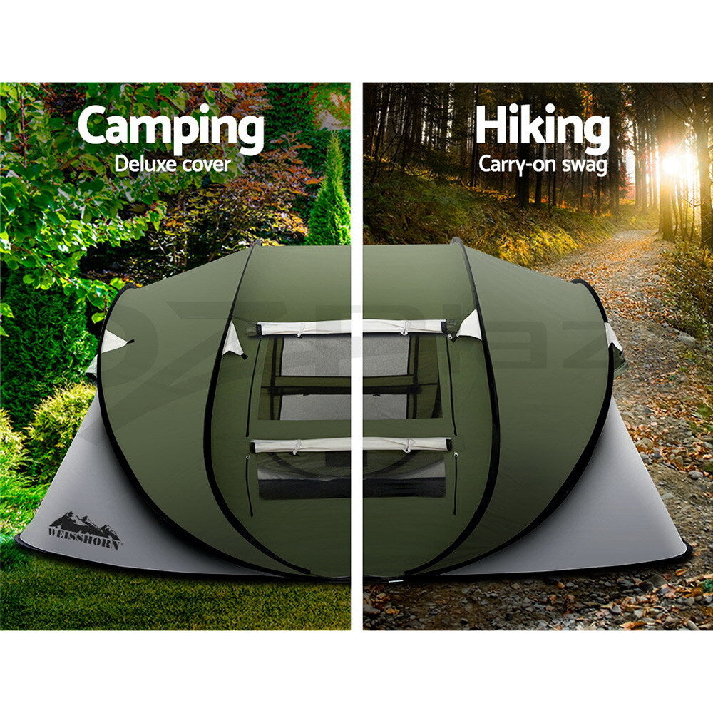 Weisshorn Instant up Camping Tent 4-5 Person Pop up Tents Family Hiking Dome