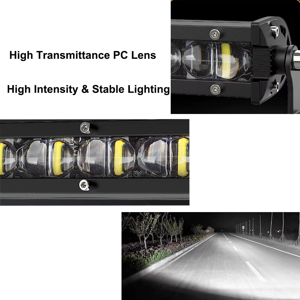 6D 13" 12V 24V Spotlight LED Light Bar Offroad Slim Barra LED Work Light Bar for Truck Atv Car Driving Fog Light Car Accessories