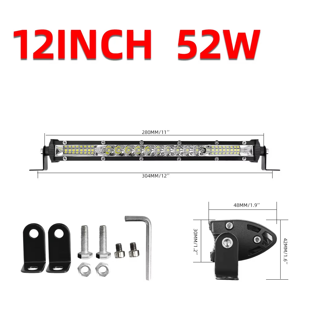 10D 10 20 30 Inch 52W 104W 156W LED Work Light Bar Combo 4X4 Offroad LED Light Bar for Tractor Boat 4WD 4X4 Trucks ATV