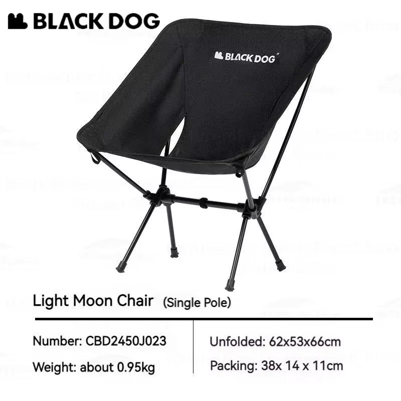 Naturehike BLACKDOG Lightweight Moon Chair Aluminum Alloy Double Single Pole Camping Outdoor Fishing Director Chair Portable
