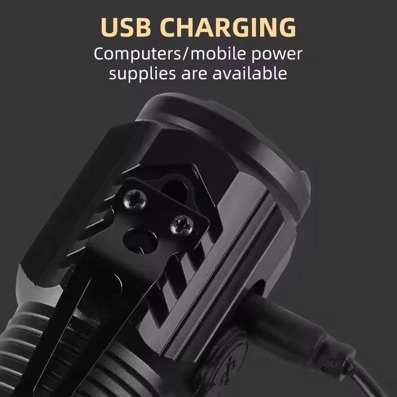 Ultra Powerful Flashlight 3 Core LED Mini Tactical Flashlight USB Rechargeable High Power LED Torch with Magnet Hand Lamp Gift