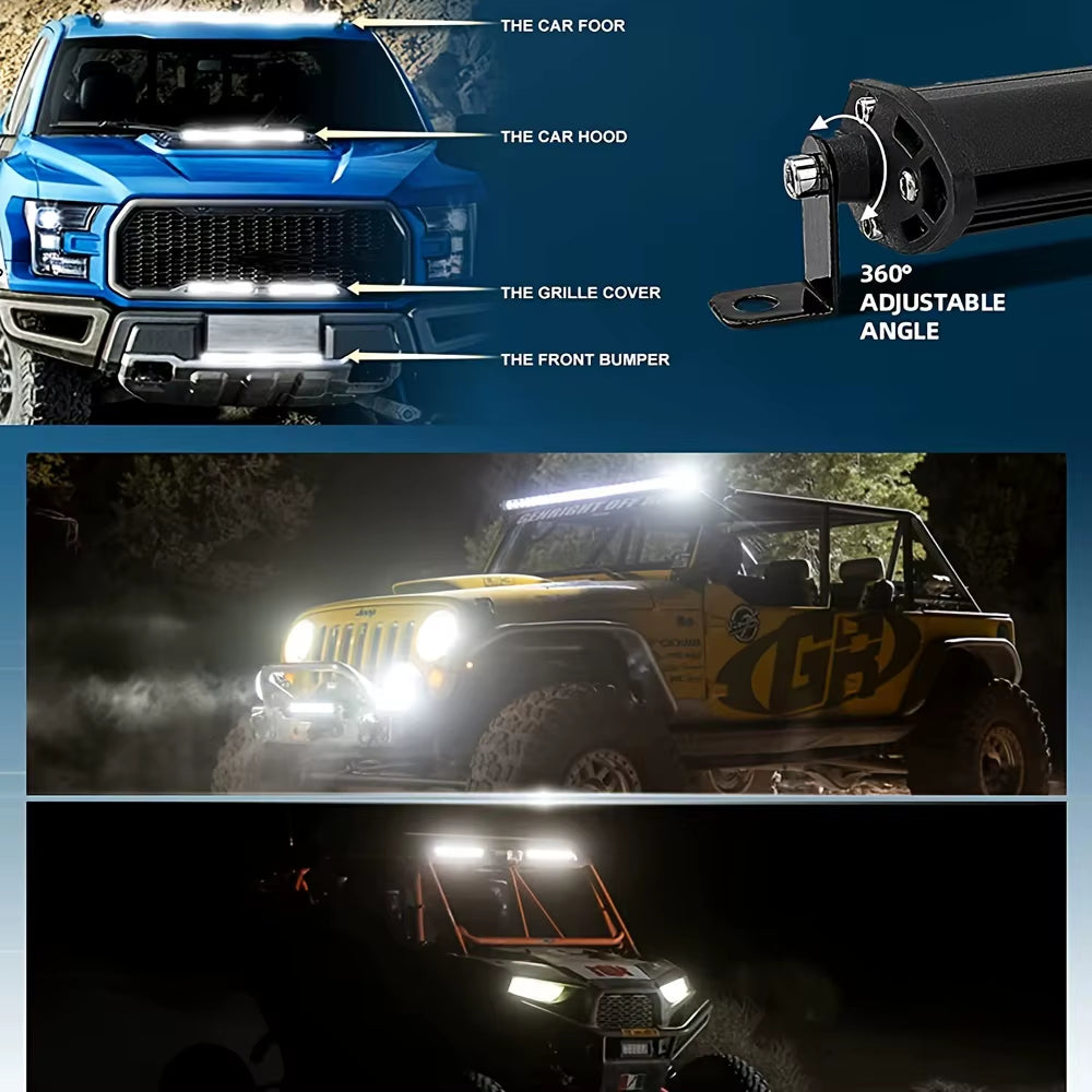 10" 20" Inch LED Light Bar off Road White Yellow Spot Flood Beam LED Work Light Bar for Car Atv Truck Suv Utv Driving Fog Light