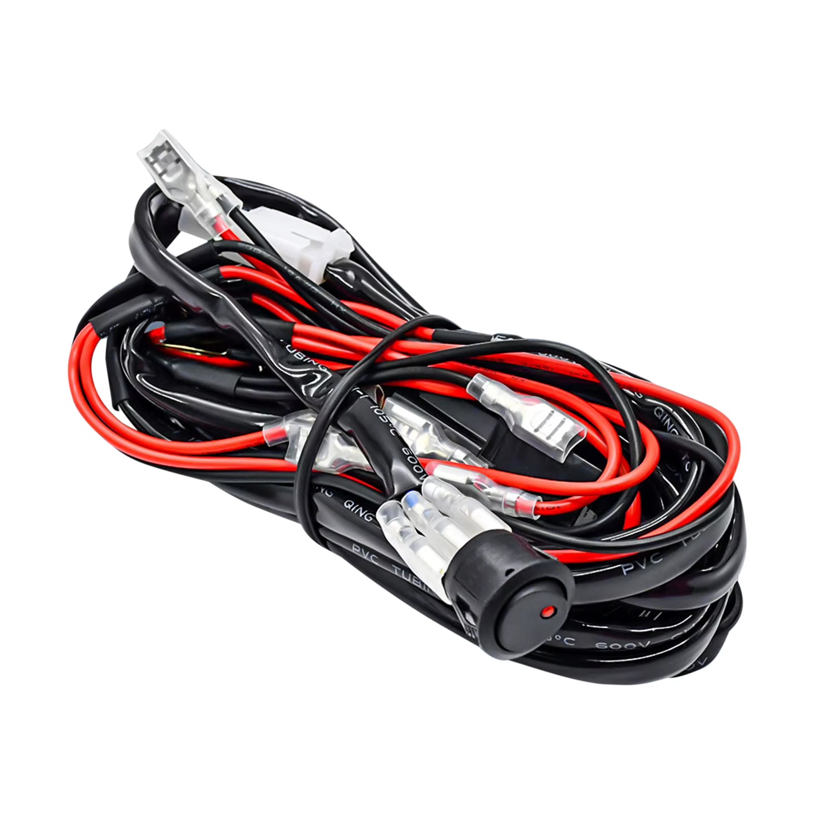 LED Light Bar Wiring Harness Kit, 300W 2 Leads 16 AWG Universal LED Work Light Bar Wiring Harness with 12V 40A Relay on & Off