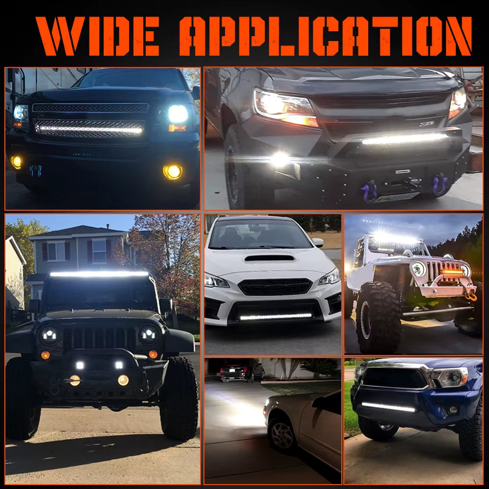 Curved 50" 80000LM LED Light Bar Spot/Flood Offroad Led Bar Combo Led Work Light Bar for Truck SUV ATV 4X4 4WD 12V 24V