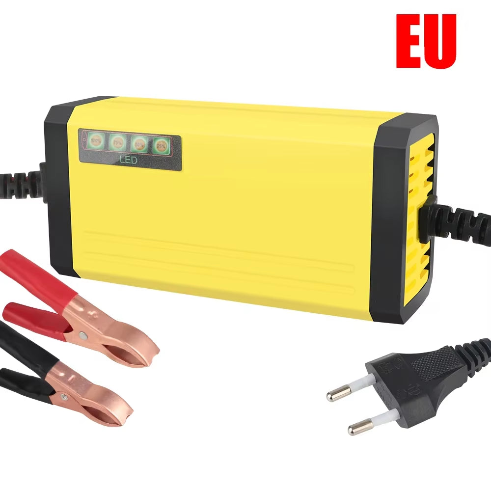 220V Power Puls Repair Charger Car Battery Charger 12V 2A LED Display Moto Truck Battery Charger Wet Dry Lead Acid Battery