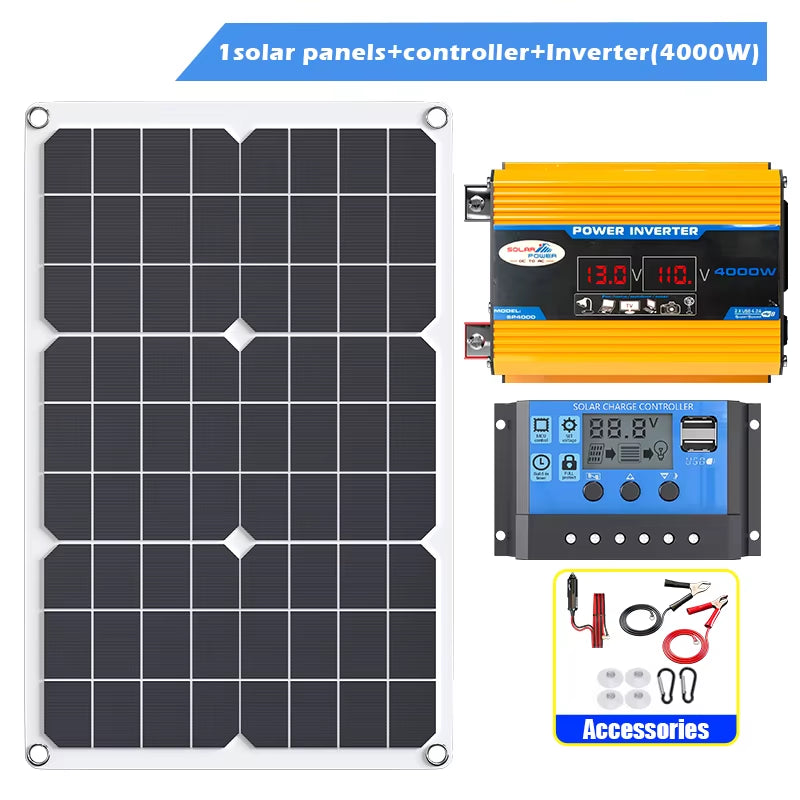 6000W4000W Solar Panel Inverter Kit – Complete Off-Grid Power System with Charge Controller & Battery Compatibility