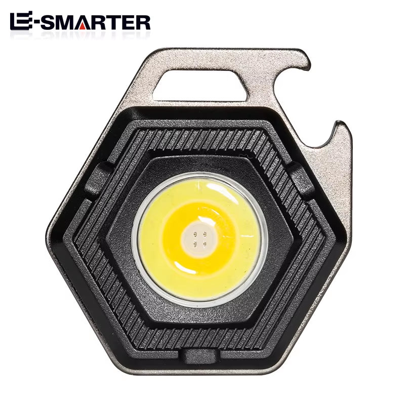 Mini LED Working Light Multifunctional COB Keychain Light Rechargeable Portable Flashlight Outdoor Camping Torch