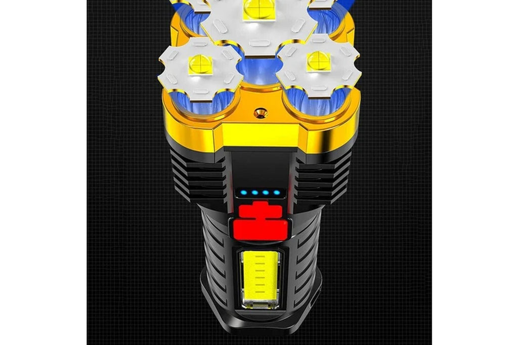 Leona Co Super Bright Torch LED 1200000 High Lumens Flashlight Gold