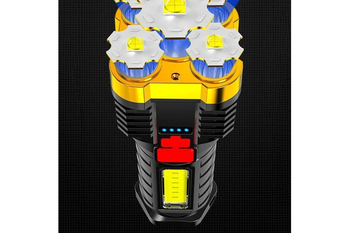 Leona Co Super Bright Torch LED 1200000 High Lumens Flashlight Gold
