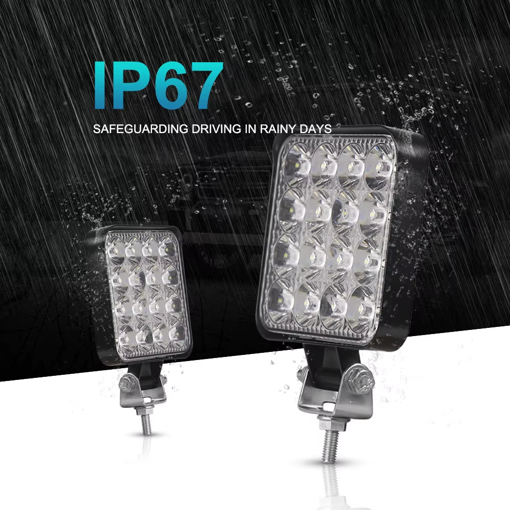12V 24V Led Light Bar 42W Work Light Bar Square Spotlight for Jeep Truck Offroad Car Motorcycle Tractor SUV ATV LED Headlights