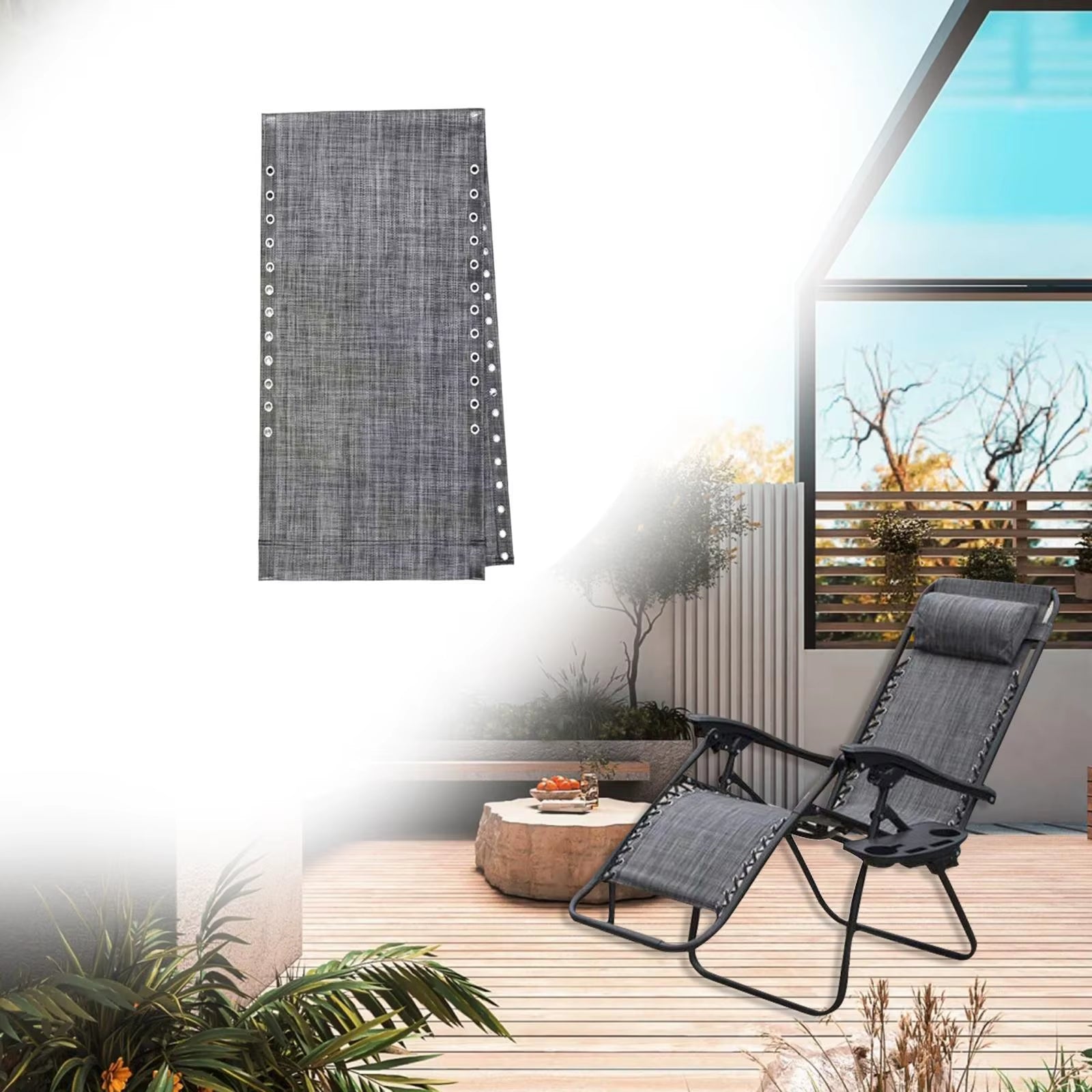 Lounge Chair Cloth Lounger Replacement Cloth 160Cmx43Cm Chair Replacement Fabric for Garden Patio Camping Outdoor Recliners