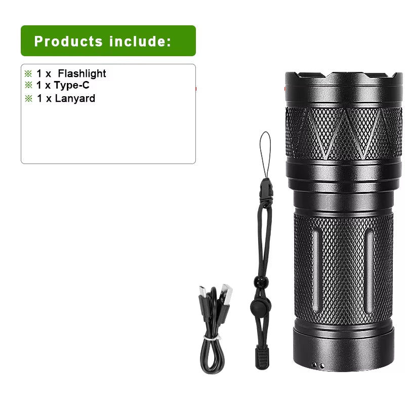 2025 NEW Most Powerful LED Flashlight 30000000LM Strong Light Tactical Large Torch Rechargeable Light Long Range Camping Torch