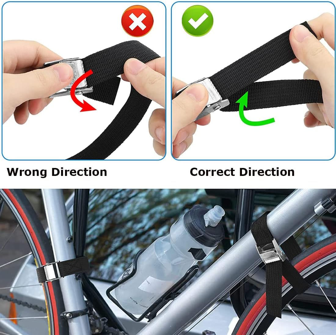 Tie down Straps, 4PK 9.8Ft X 0.98In(300X2.5Cm) Lashing Strap Cam Buckle Straps Adjustable Retaining Ratchet Straps for Vans, Bicycle, Trailer, Motorcycle, SUP, Kayak, Surfboard, Luggage