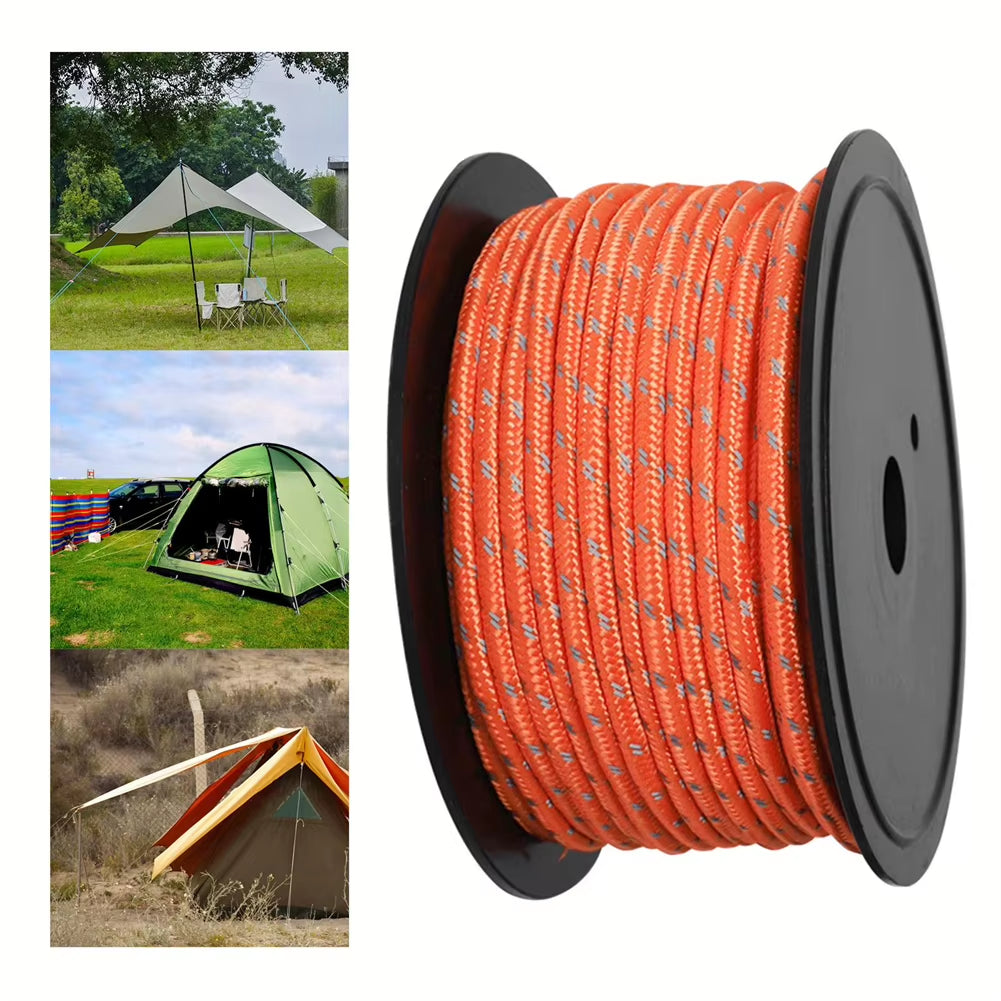 Reflective Paracord 30M Cord Strands 6Mm Tent Rope Camping Survival Accesorios Warning Parachute Line Hiking Canopy Lanyard